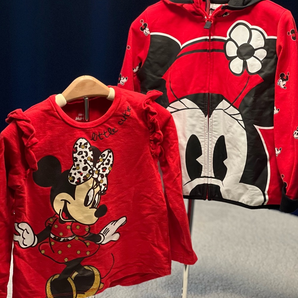 Disney Red Minnie Mouse Kids Sweatshirt & Hoodie Set